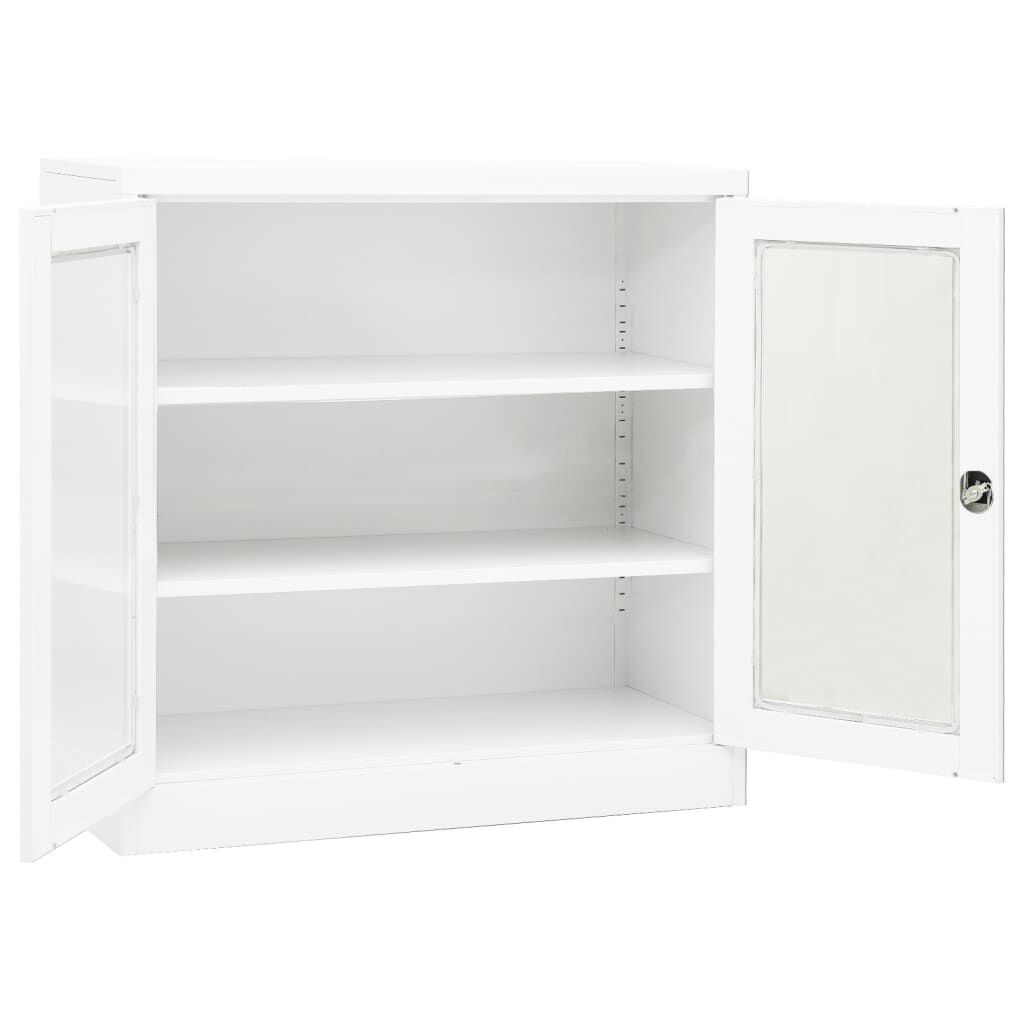 vidaXL Ντουλάπα Γραφείου 90 x 40 x 90 εκ. Λευκή Ατσάλινη