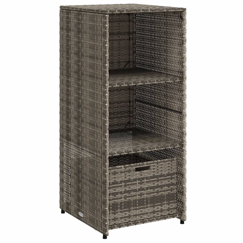 vidaXL Ντουλάπι Αποθήκευσης Κήπου Γκρι 50x55x115 εκ. Συνθετικό Ρατάν