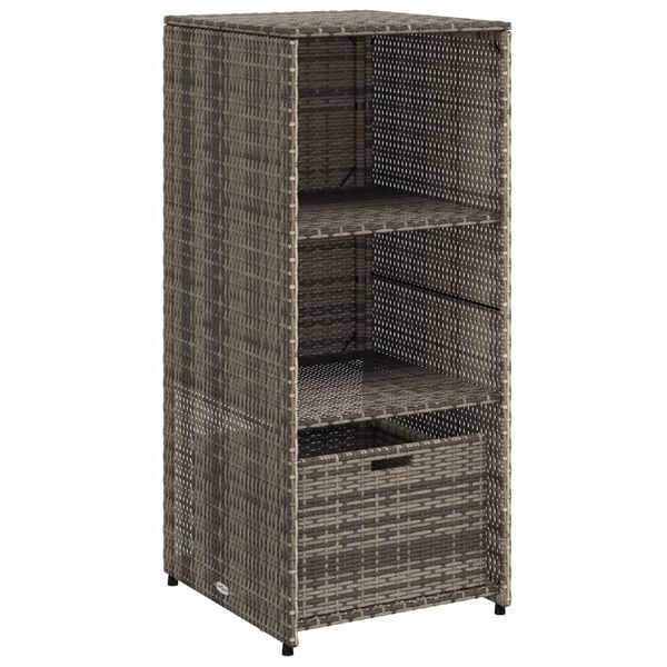 vidaXL Ντουλάπι Αποθήκευσης Κήπου Γκρι 50x55x115 εκ. Συνθετικό Ρατάν