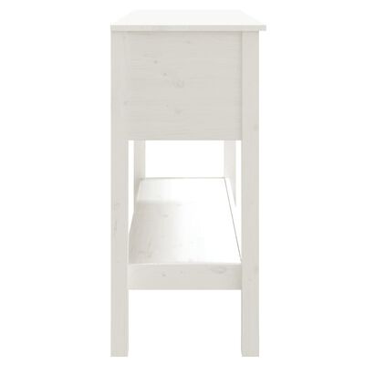 vidaXL Τραπέζι Κονσόλα Λευκό 100 x 35 x 75 εκ. από Μασίφ Ξύλο Πεύκου