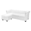 vidaXL Καναπές Γωνιακός Chesterfield Λευκός από Συνθετικό Δέρμα