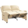 vidaXL Πολυθρόνα Μασάζ Ανακλινόμενη 2 Θέσεων Κρεμ Υφασμάτινη