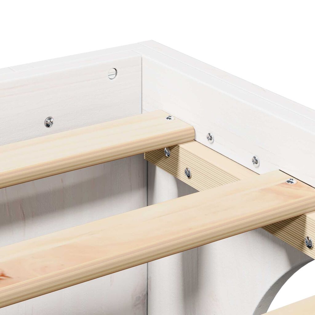 vidaXL Κρεβάτι Λευκό Αντοχής ξύλο 120 x 190 cm Κρεβάτι Ορθογώνιο