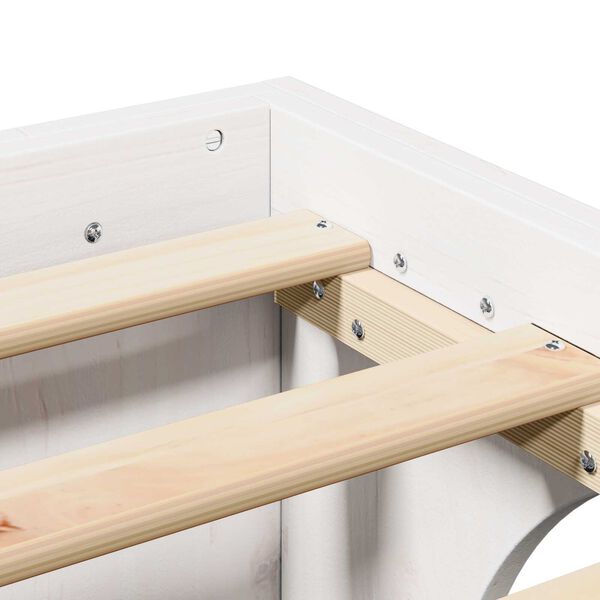 vidaXL Κρεβάτι Λευκό Αντοχής ξύλο 120 x 190 cm Κρεβάτι Ορθογώνιο