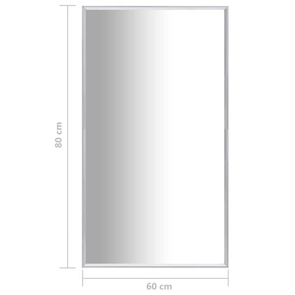 vidaXL Καθρέφτης Ασημένιος 80 x 60 εκ.