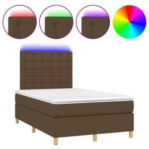 vidaXL &Kappa;&rho;&epsilon;&beta;ά&tau;&iota; Boxspring &mu;&epsilon; &Sigma;&tau;&rho;ώ&mu;&alpha; & LED &Sigma;&kappa;.&Kappa;&alpha;&phi;έ 120x200 &epsilon;&kappa; &Upsilon;&phi;&alpha;&sigma;&mu;ά&tau;&iota;&nu;&omicron;