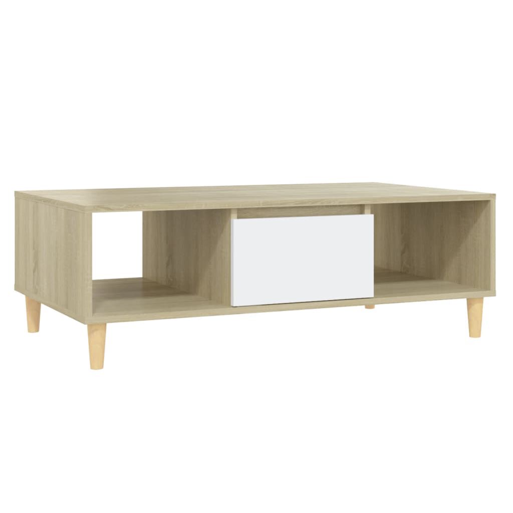 vidaXL Τραπεζάκι Σαλονιού Λευκό/Sonoma Δρυς 103,5x60x35εκ. Μοριοσανίδα