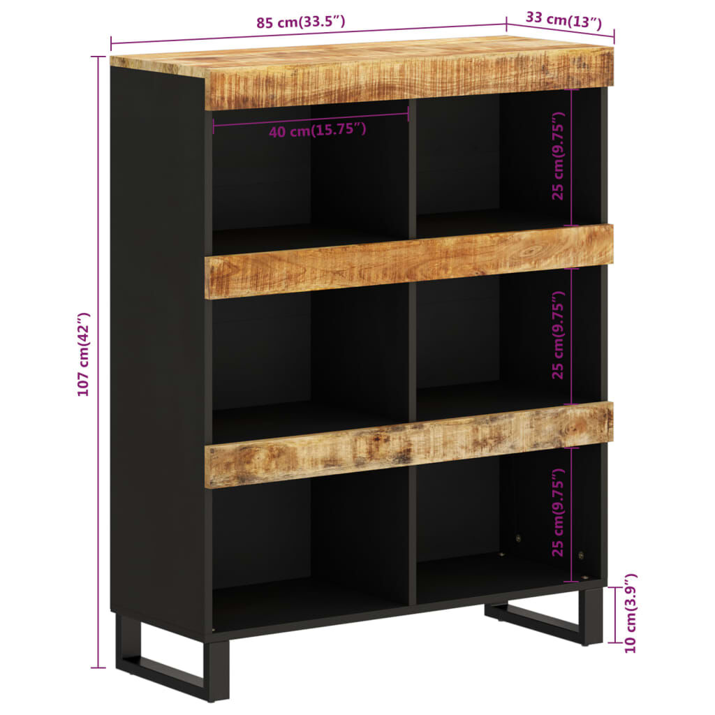 vidaXL Βοηθητικό Ντουλάπι 85 x 33 x 107 εκ. από Μασίφ Ξύλο Μάνγκο