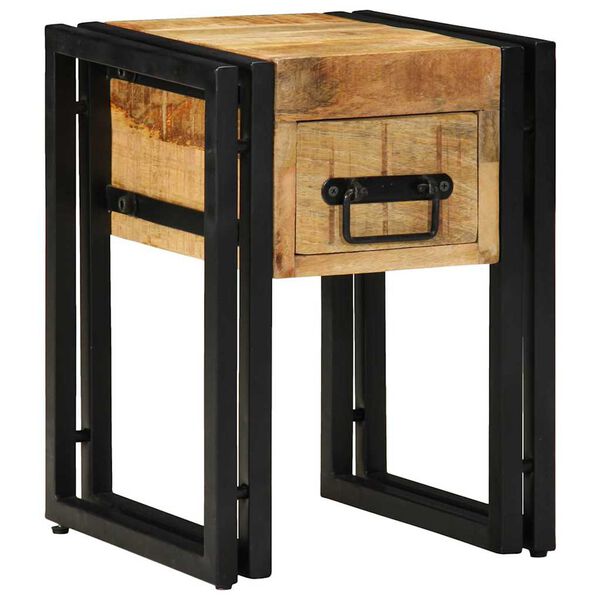 vidaXL End Table Καφέ και Μαύρο 30 x 30 x 40 cm Στερεό ξύλο μάνγκο