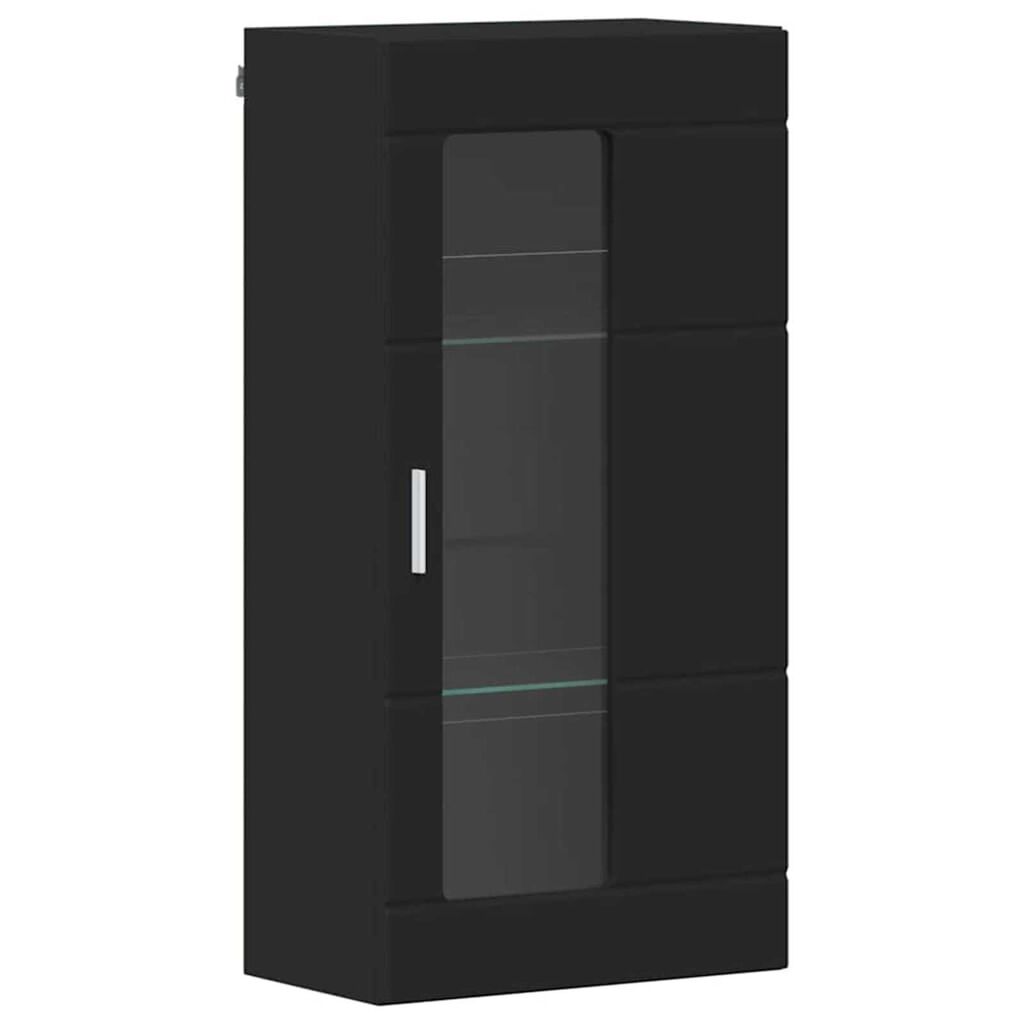 vidaXL Ντουλάπα τοίχου Μαύρο 55 x 29 x 100 εκ Επεξεργασμένο ξύλο
