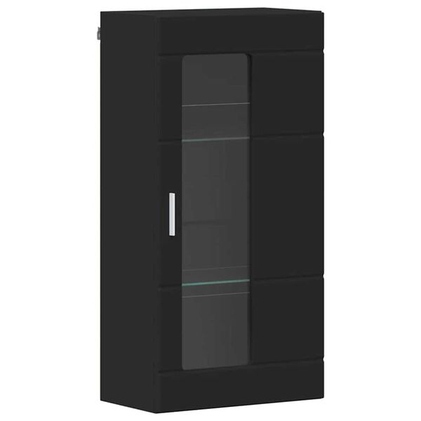 vidaXL Ντουλάπα τοίχου Μαύρο 55 x 29 x 100 εκ Επεξεργασμένο ξύλο