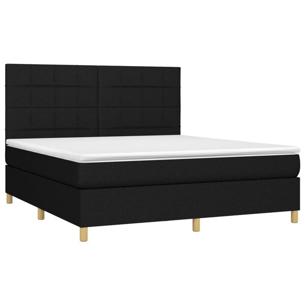 vidaXL &Kappa;&rho;&epsilon;&beta;ά&tau;&iota; Boxspring &mu;&epsilon; &Sigma;&tau;&rho;ώ&mu;&alpha; & LED &Mu;&alpha;ύ&rho;&omicron; 180x200 &epsilon;&kappa;. &Upsilon;&phi;&alpha;&sigma;&mu;ά&tau;&iota;&nu;&omicron;