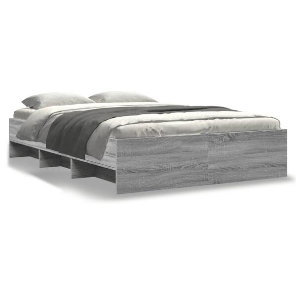 vidaXL Πλαίσιο Κρεβατιού Γκρι Sonoma 120 x 190 εκ. Επεξεργασμένο Ξύλο