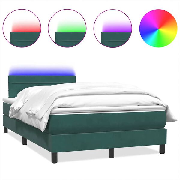 vidaXL &Kappa;&rho;&epsilon;&beta;ά&tau;&iota; Boxspring &mu;&epsilon; &Sigma;&tau;&rho;ώ&mu;&alpha; & LED &Sigma;&kappa;&omicron;ύ&rho;&omicron; &Pi;&rho;ά&sigma;&iota;&nu;&omicron; 120x210&epsilon;&kappa;. &Beta;&epsilon;&lambda;&omicron;ύ&delta;&iota;&nu;&omicron;
