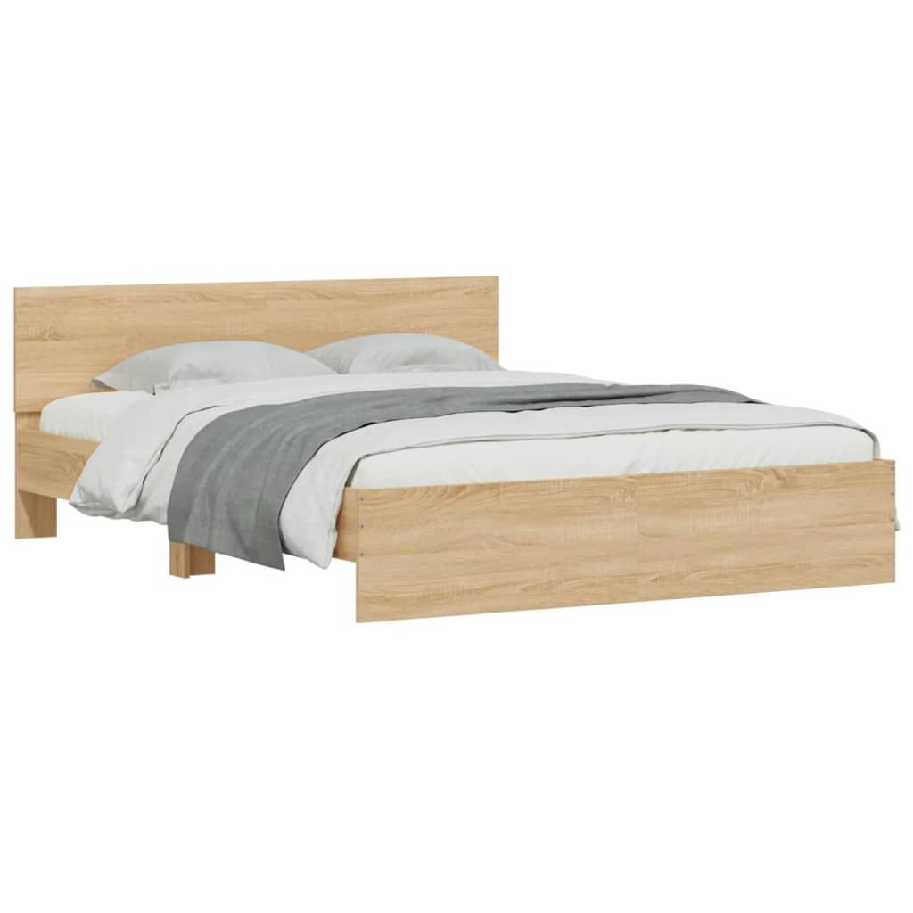 vidaXL Πλαίσιο Κρεβατιού με Κεφαλάρι Sonoma Δρυς 150x200 εκ.