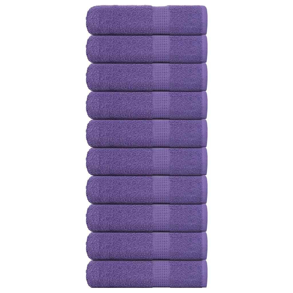 vidaXL Πετσέτες Χεριών 10 τεμάχια Μοβ 50x100 εκ. 360 γρ/μ² 100% Βαμβ.