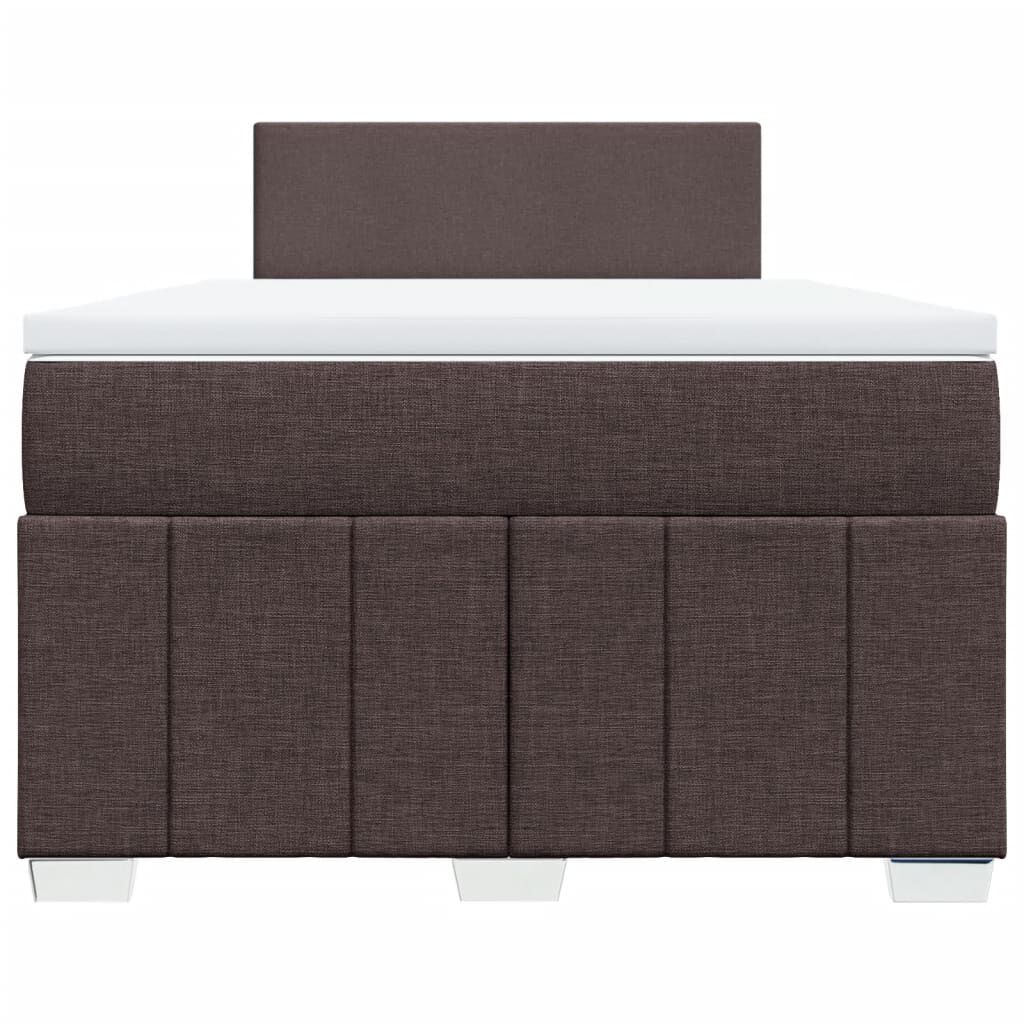 vidaXL Κρεβάτι Boxspring με Στρώμα Σκούρο Καφέ 120x190 εκ Υφασμάτινο