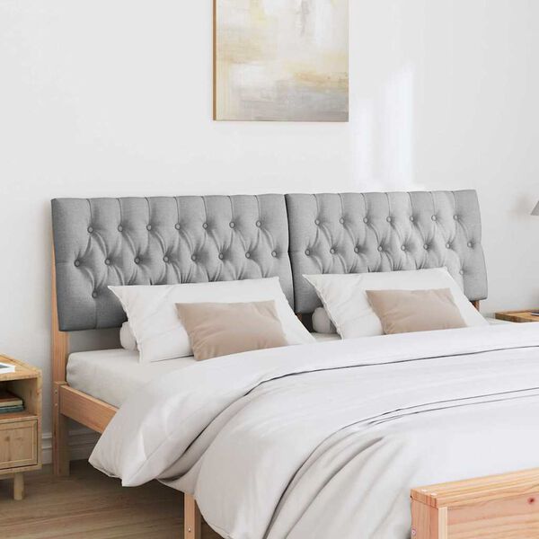 vidaXL Ταπετσαρισμένο κεφαλάρι Ανοιχτό γκρι 180 cm