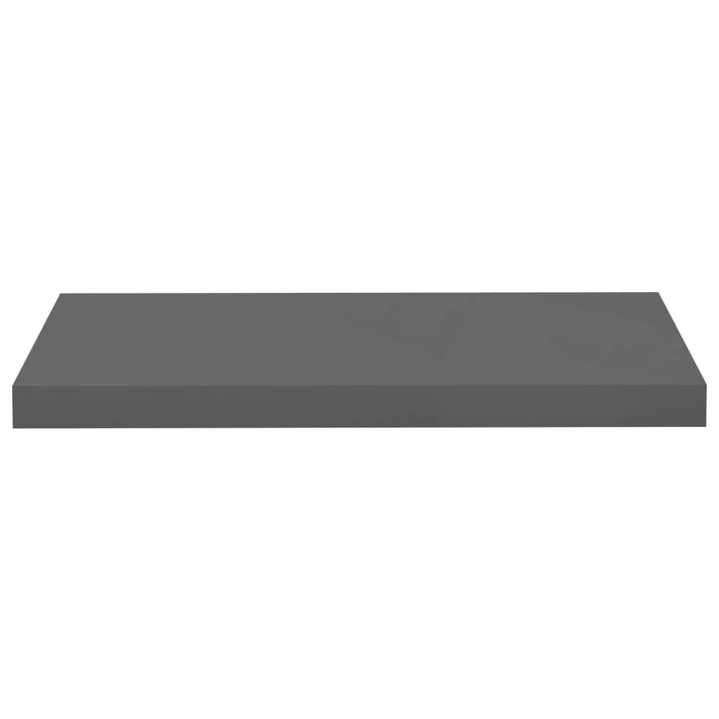 vidaXL Ράφι Τοίχου Γυαλιστερό Γκρι 60x23,5x3,8 εκ. MDF