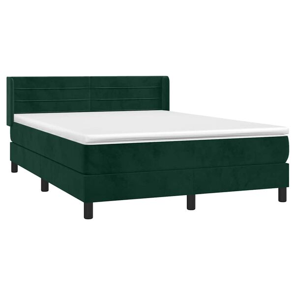 vidaXL &Kappa;&rho;&epsilon;&beta;ά&tau;&iota; Boxspring &mu;&epsilon; &Sigma;&tau;&rho;ώ&mu;&alpha; &Sigma;&kappa;&omicron;ύ&rho;&omicron; &Pi;&rho;ά&sigma;&iota;&nu;&omicron; 140x190&epsilon;&kappa;. &Beta;&epsilon;&lambda;&omicron;ύ&delta;&iota;&nu;&omicron;