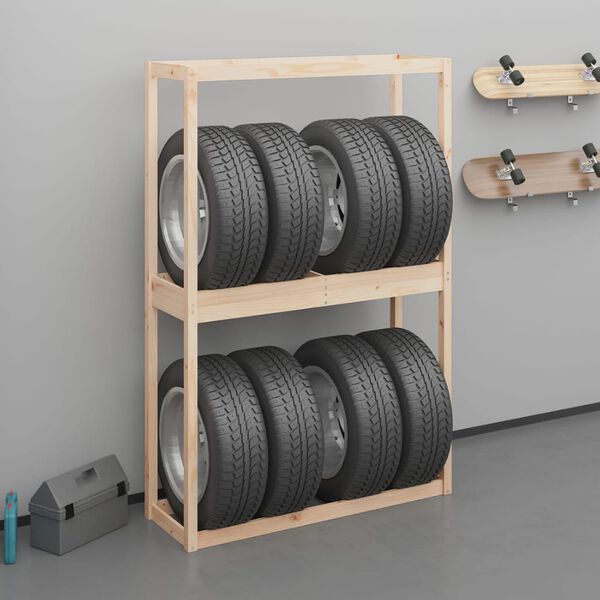 vidaXL Ραφιέρα Ελαστικών 120 x 40 x 180 εκ. από Μασίφ Ξύλο Πεύκου