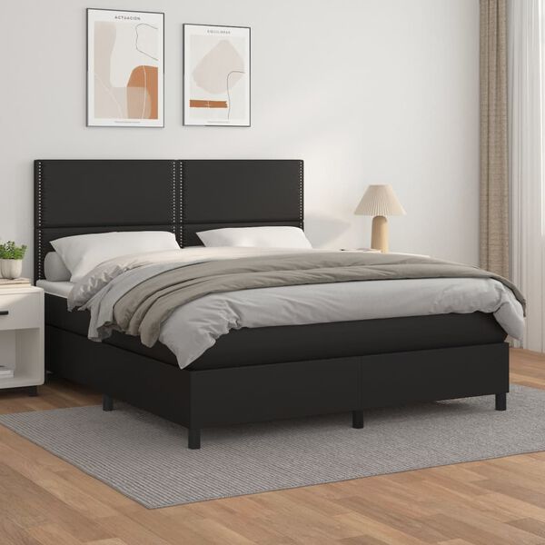 vidaXL &Kappa;&rho;&epsilon;&beta;ά&tau;&iota; Boxspring &mu;&epsilon; &Sigma;&tau;&rho;ώ&mu;&alpha; &Mu;&alpha;ύ&rho;&omicron; 160x200&epsilon;&kappa;.&alpha;&pi;ό &Sigma;&upsilon;&nu;&theta;&epsilon;&tau;&iota;&kappa;ό &Delta;έ&rho;&mu;&alpha;