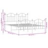 vidaXL Πλαίσιο Κρεβατιού με Κεφαλάρι&Ποδαρικό Λευκό 140x190εκ. Μέταλλο