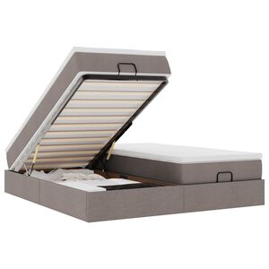 vidaXL &Omicron;&theta;&omega;&mu;&alpha;&nu;&iota;&kappa;ό &kappa;&rho;&epsilon;&beta;ά&tau;&iota; &mu;&epsilon; &sigma;&tau;&rho;ώ&mu;&alpha;&tau;&alpha; Taupe 160x200cm ύ&phi;&alpha;&sigma;&mu;&alpha;