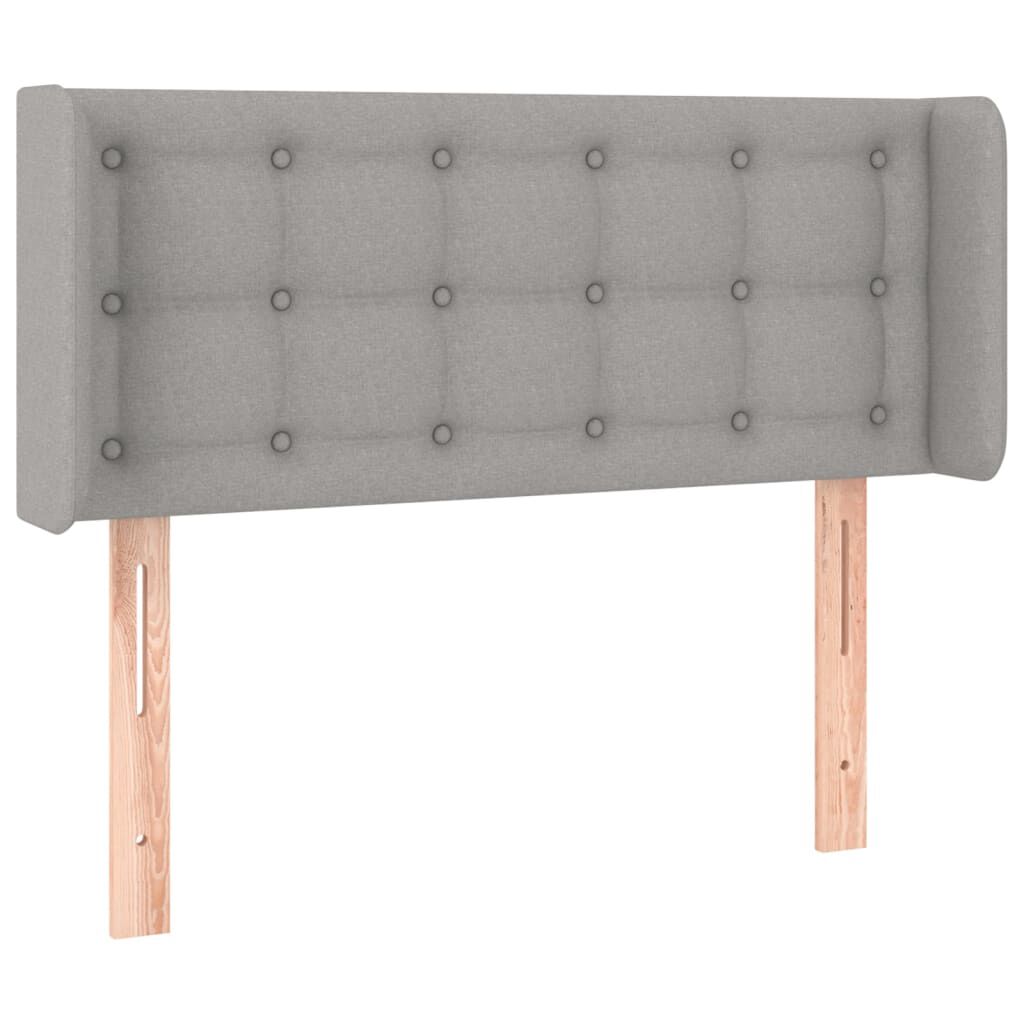 vidaXL Κεφαλάρι Κρεβατιού LED Ανοιχτό Γκρι 93x16x78/88 εκ. Υφασμάτινο