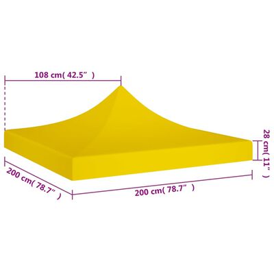 vidaXL Κάλυμμα Τέντας Εκδηλώσεων Κίτρινο 2 x 2 μ. 270 γρ/μ²