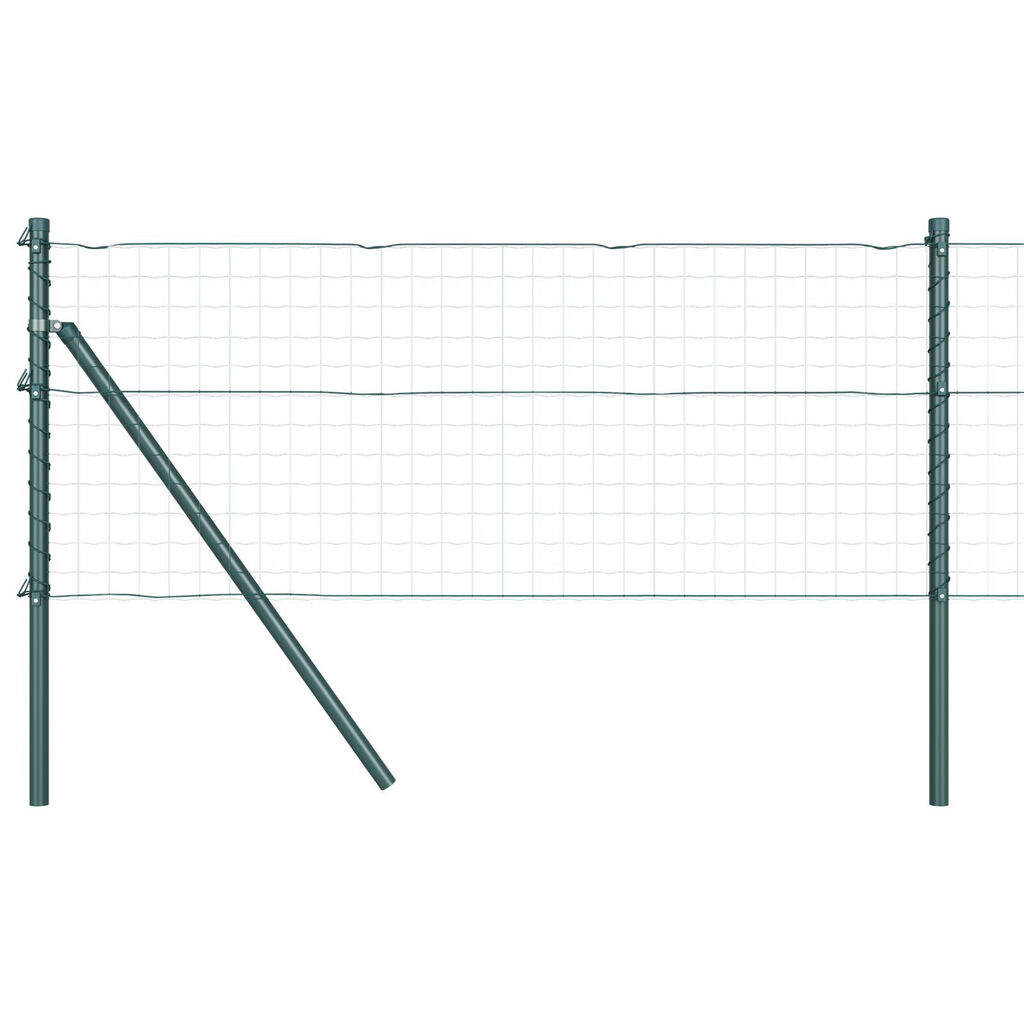 vidaXL Γκριζωποί Πόλοι Φράχτη 13 τεμάχια Ø32 mm 80 cm Γαλβανισμένος Χάλυβας