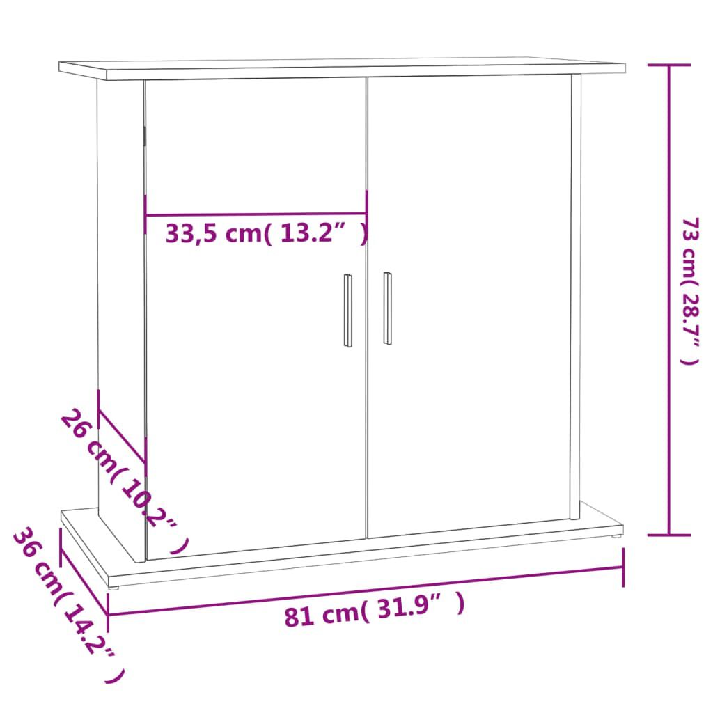 vidaXL Βάση Ενυδρείου Γκρι Sonoma 81x36x73 εκ. από Επεξεργασμένο Ξύλο