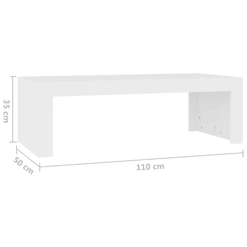 vidaXL Τραπεζάκι Σαλονιού Λευκό 110 x 50 x 35 εκ. από Μοριοσανίδα