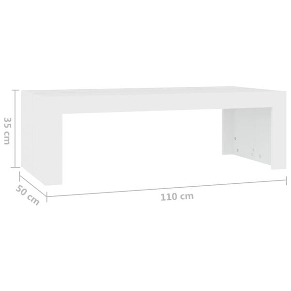 vidaXL Τραπεζάκι Σαλονιού Λευκό 110 x 50 x 35 εκ. από Μοριοσανίδα