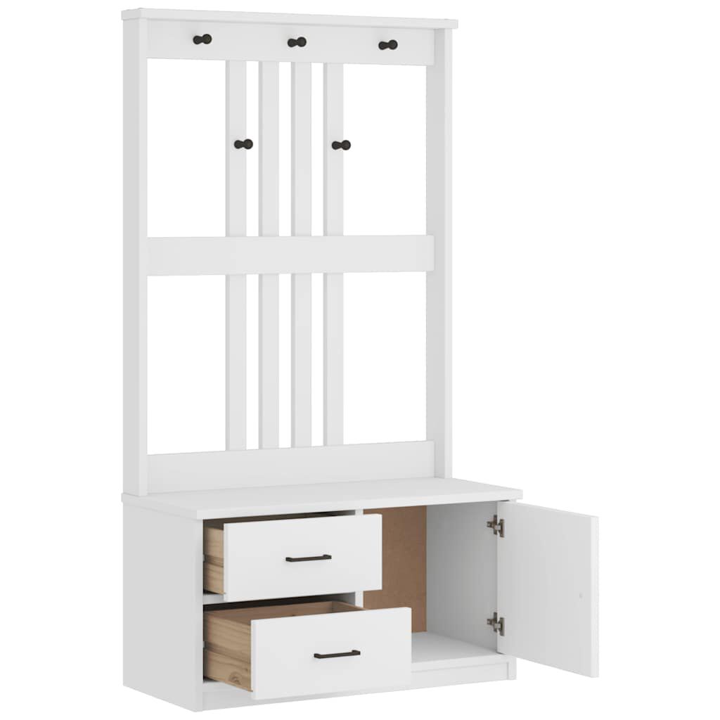 vidaXL Δέντρο χωλ SANDENS Λευκό 87x40x159,5 εκ. Πεύκο μασίφ ξύλο