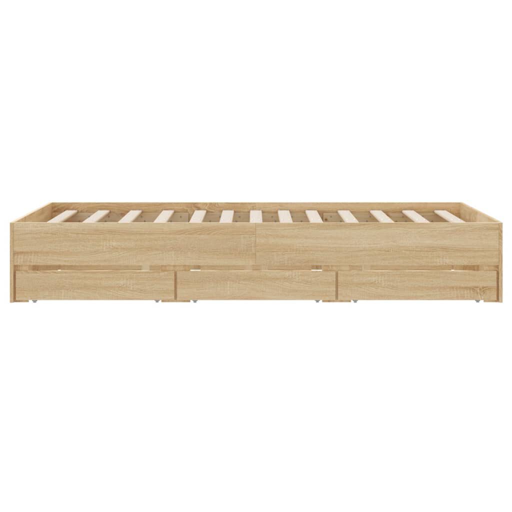 vidaXL Πλαίσιο Κρεβατιού με συρτάρια Sonoma Δρυς 120x190εκ. Επεξ. Ξύλο
