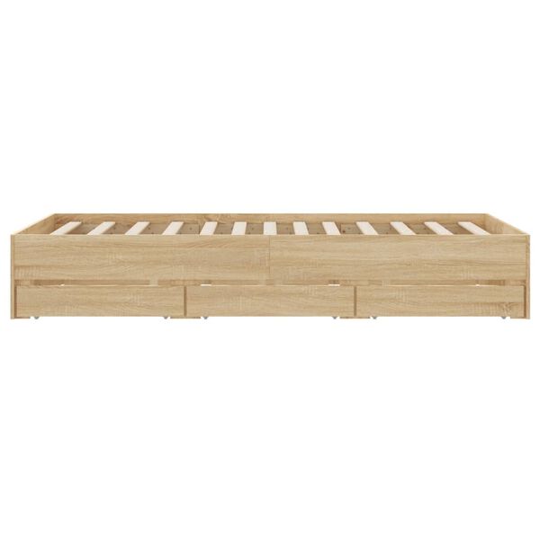 vidaXL Πλαίσιο Κρεβατιού με συρτάρια Sonoma Δρυς 120x190εκ. Επεξ. Ξύλο