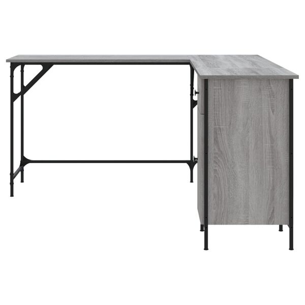 vidaXL Γραφείο Γκρι Sonoma 141x141x75 εκ. από Επεξεργασμένο Ξύλο