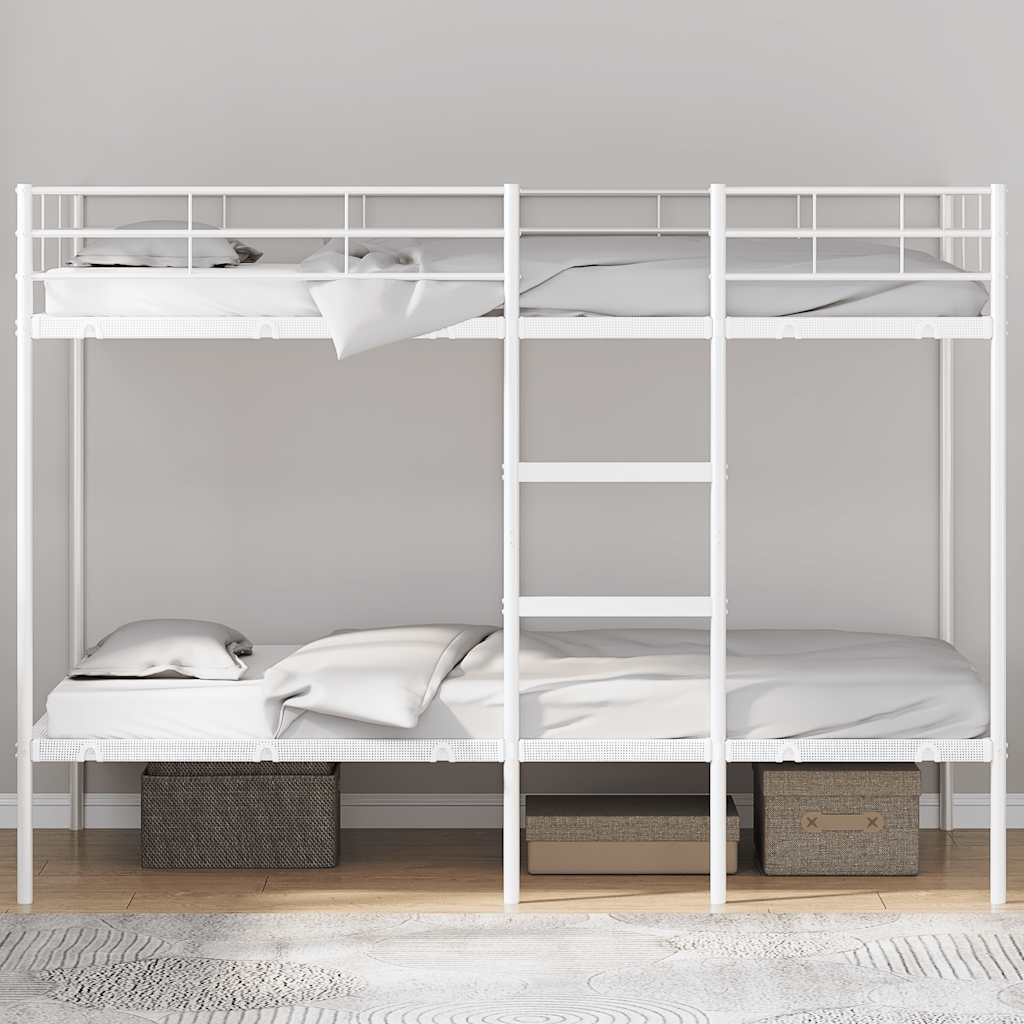 vidaXL Κουκέτα χωρίς στρώμα Λευκό 107x203 cm Ατσάλι