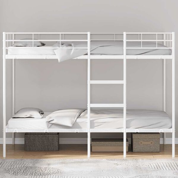 vidaXL Κουκέτα χωρίς στρώμα Λευκό 107x203 cm Ατσάλι