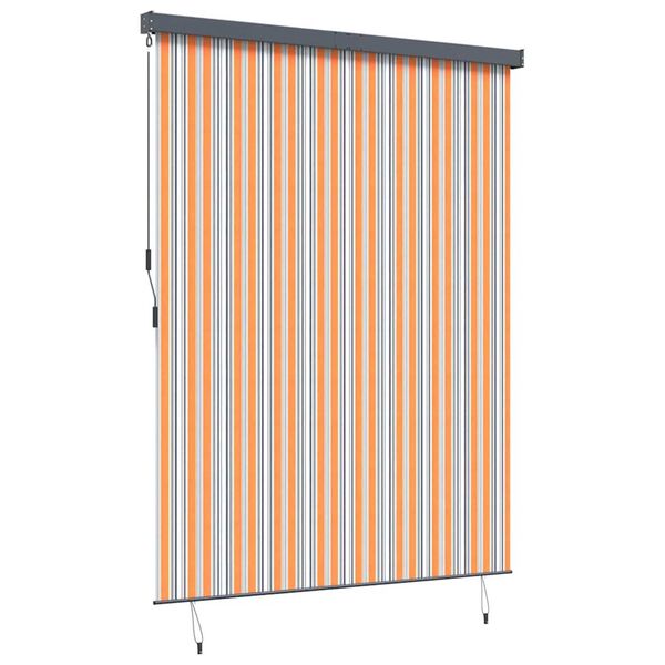 vidaXL Εξωτερικό ρολό Striped Κίτρινο και μπλε 200 x 250 εκ. ύφασμα