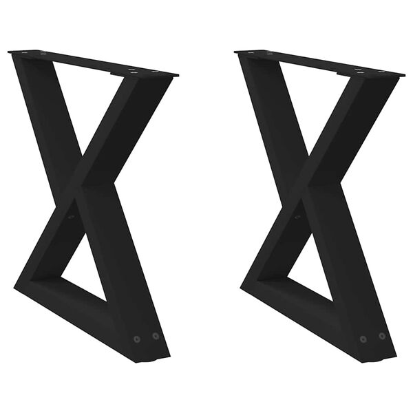 vidaXL Πόδια Τραπεζιού Σαλονιού 2 τεμ. Μαύρο 50x(42-43,3) εκ. Ατσάλι
