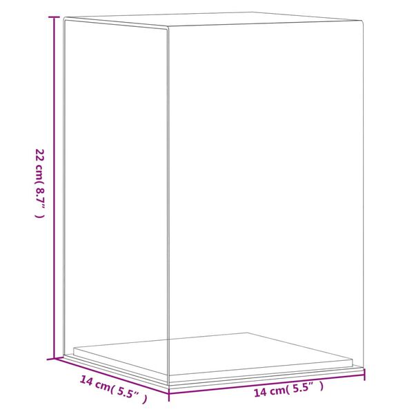 vidaXL Κουτί Βιτρίνα Διάφανο 14 x 14 x 22 εκ. Ακρυλικό