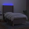 vidaXL &Kappa;&rho;&epsilon;&beta;ά&tau;&iota; Boxspring &mu;&epsilon; &Sigma;&tau;&rho;ώ&mu;&alpha; & LED Taupe 80x200 &epsilon;&kappa;. &Upsilon;&phi;&alpha;&sigma;&mu;ά&tau;&iota;&nu;&omicron;
