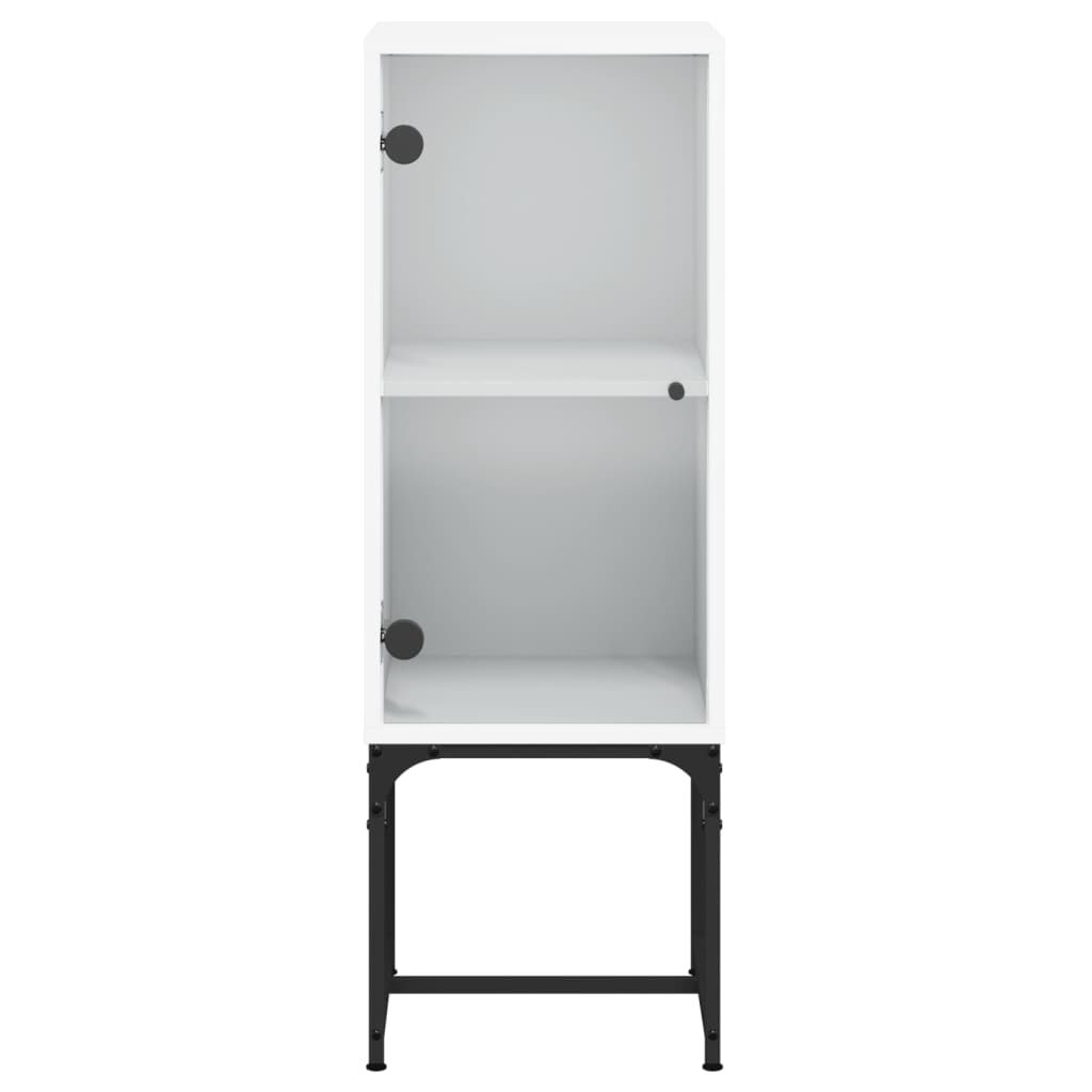 vidaXL Βοηθητικό Ντουλάπι Λευκό 35x37x100 εκ. με Γυάλινες Πόρτες