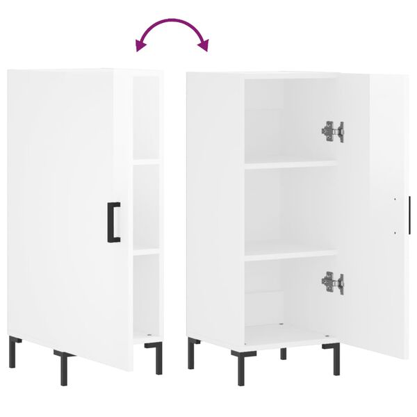 vidaXL Ντουλάπι Γυαλιστερό Λευκό 34,5x34x90 εκ. Επεξεργασμένο Ξύλο