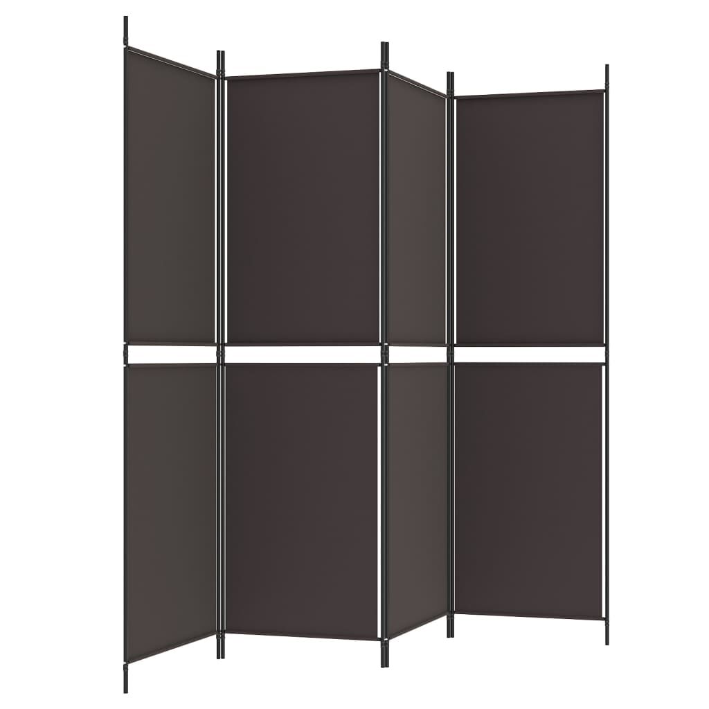 vidaXL Διαχωριστικό Δωματίου με 4 Πάνελ Καφέ 200x180 εκ. από Ύφασμα