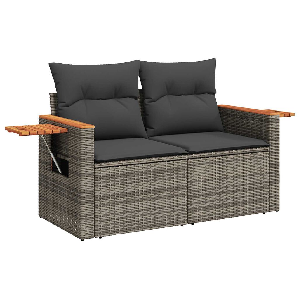 vidaXL Σετ Καναπέ Κήπου με μαξιλάρι 9 pcs Γκρι 100 x 100 x 71 cm