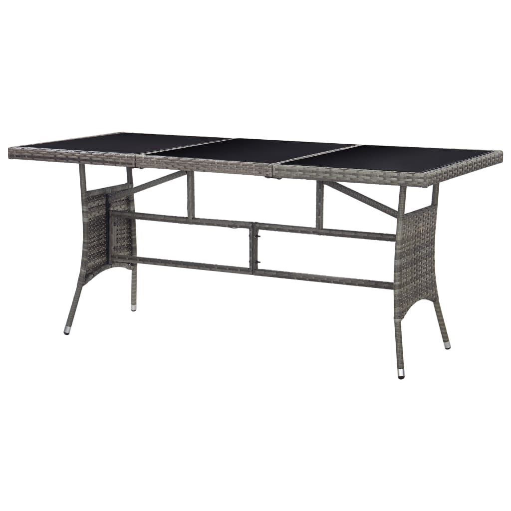 vidaXL Τραπέζι Κήπου Γκρι 170 x 80 x 74 εκ. από Συνθετικό Ρατάν