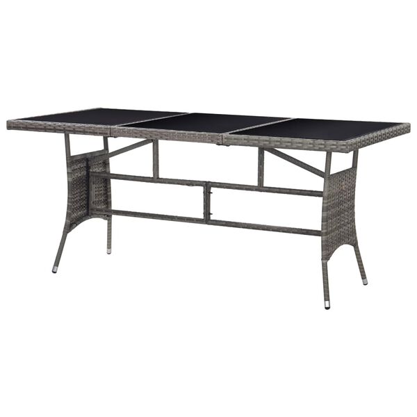 vidaXL Τραπέζι Κήπου Γκρι 170 x 80 x 74 εκ. από Συνθετικό Ρατάν